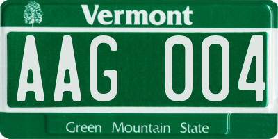 VT license plate AAG004