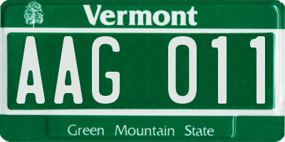 VT license plate AAG011