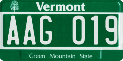 VT license plate AAG019