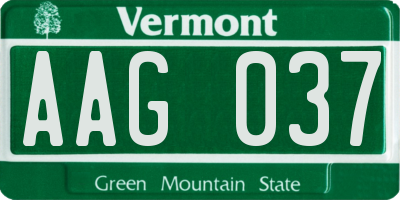 VT license plate AAG037