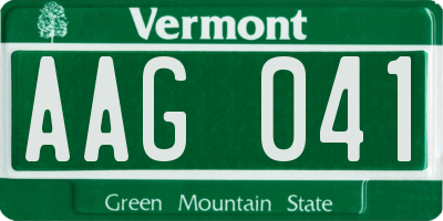 VT license plate AAG041