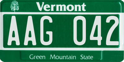 VT license plate AAG042