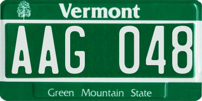 VT license plate AAG048