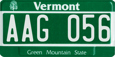 VT license plate AAG056