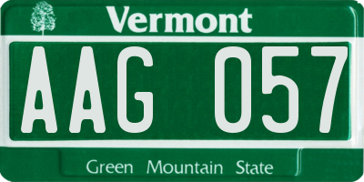 VT license plate AAG057