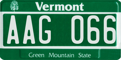 VT license plate AAG066