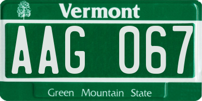 VT license plate AAG067