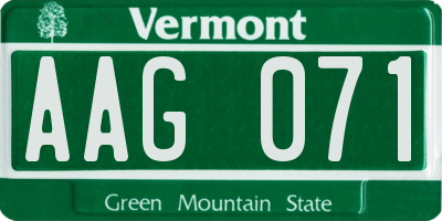 VT license plate AAG071