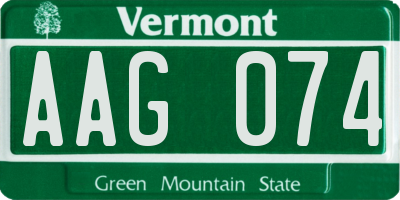 VT license plate AAG074