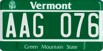 VT license plate AAG076