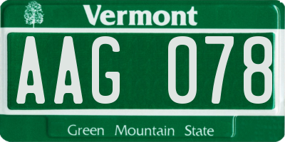 VT license plate AAG078