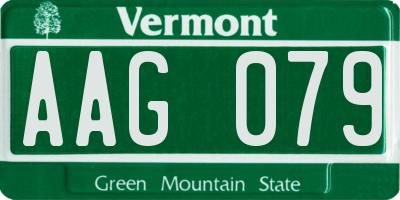 VT license plate AAG079