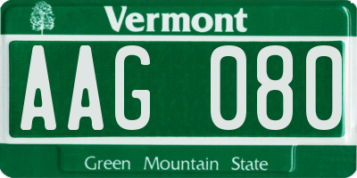 VT license plate AAG080