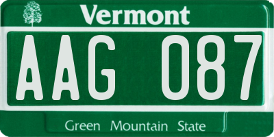 VT license plate AAG087