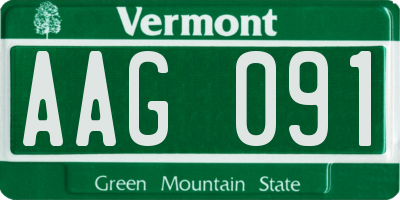 VT license plate AAG091