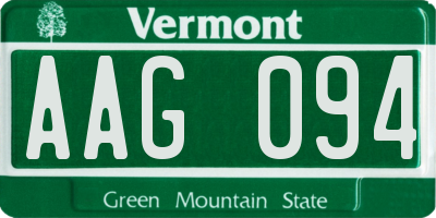 VT license plate AAG094