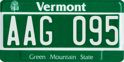 VT license plate AAG095