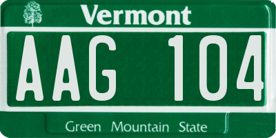 VT license plate AAG104