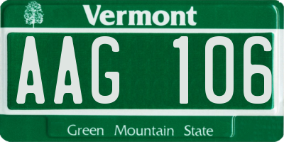 VT license plate AAG106