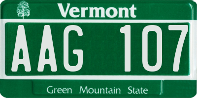 VT license plate AAG107