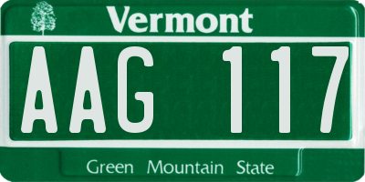 VT license plate AAG117