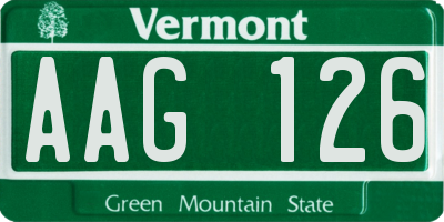 VT license plate AAG126