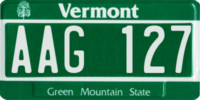 VT license plate AAG127