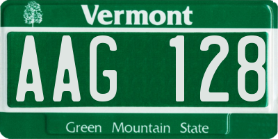 VT license plate AAG128