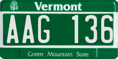 VT license plate AAG136