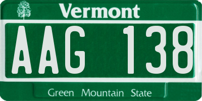 VT license plate AAG138