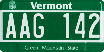 VT license plate AAG142