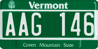 VT license plate AAG146