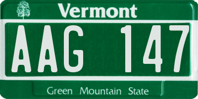 VT license plate AAG147