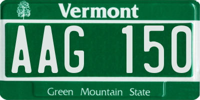 VT license plate AAG150