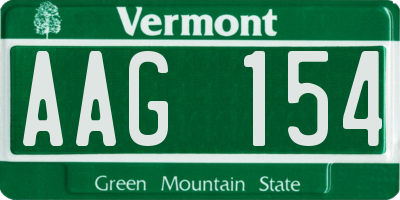 VT license plate AAG154