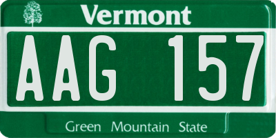 VT license plate AAG157