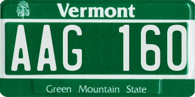 VT license plate AAG160