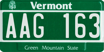 VT license plate AAG163