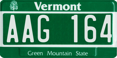 VT license plate AAG164