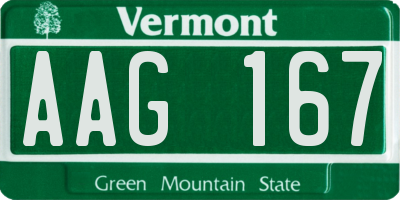 VT license plate AAG167