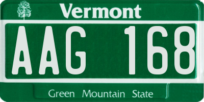 VT license plate AAG168