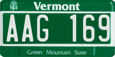 VT license plate AAG169