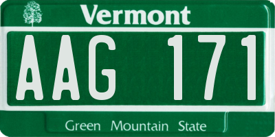 VT license plate AAG171