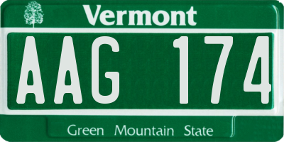 VT license plate AAG174