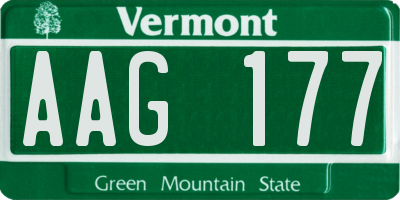 VT license plate AAG177