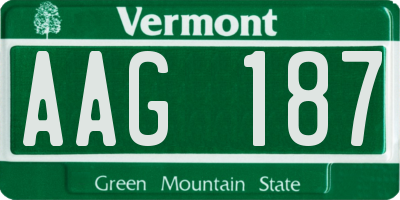 VT license plate AAG187