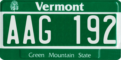 VT license plate AAG192