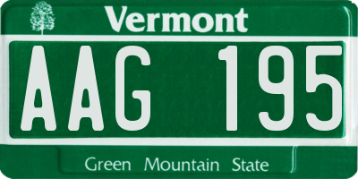 VT license plate AAG195