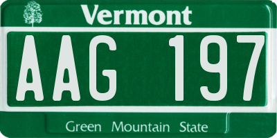 VT license plate AAG197