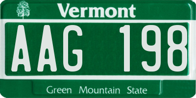 VT license plate AAG198